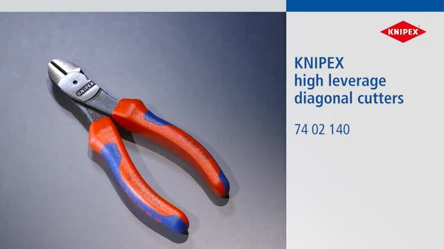 KNIPEX 74 02 140 pince Pinces coupantes diagonales, Tenailles de cran Rouge, Pinces coupantes diagonales, Sulfate de chondroïtine, Plastique, Bleu/rouge, 14 cm, 157 g