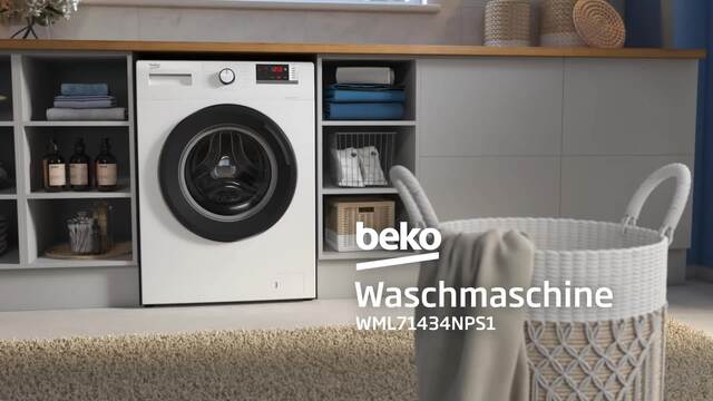 BEKO weiß/schwarz WML71434NPS1, Waschmaschine