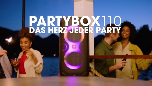 JBL Partybox 110, Lautsprecher schwarz, IPX4, Klinke, USB