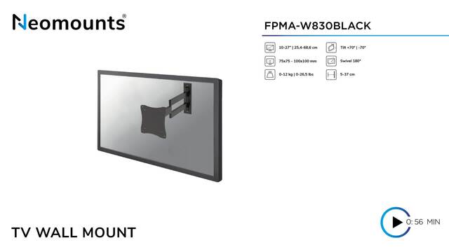 Neomounts Wandsteun FPMA-W830BLACK wandmontage  Zwart