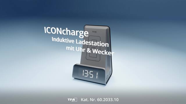 TFA Digitalwecker mit Induktions-Ladestation ICONcharge 