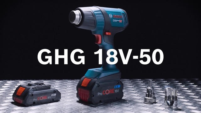 Bosch GHG 18V-50 Pistolet d’air chaud 175 l/min 500 °C Noir, Bleu, Souffleur à chaleur Bleu/Noir, Pistolet d’air chaud, Noir, Bleu, 175 l/min, 500 °C, 300 °C, 6 s