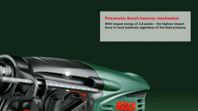 Bosch PBH 3000-2 FRE 750 W SDS Plus, Marteau piqueur Vert/Noir, SDS Plus, Noir, Vert, Rouge, II, 2,6 cm, 3000 tr/min, 1450 tr/min