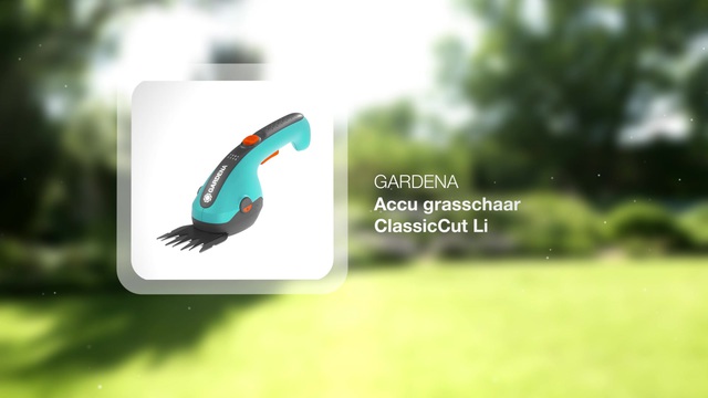 GARDENA Accu grasschaar ClassicCut Turquoise/zwart, 9853-20, accu en oplader inbegrepen