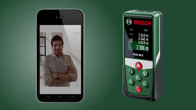 Bosch Laser-Entfernungsmesser PLR 50 C grün/schwarz, Reichweite 30m, Schutztasche, Retail