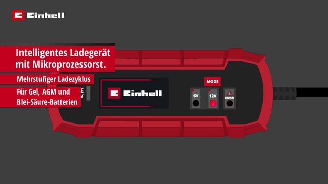 Einhell Autobatterie-Ladegerät CE-BC 1 M rot/schwarz