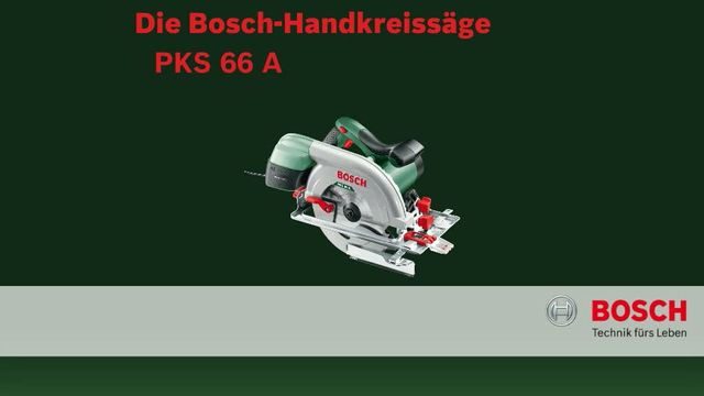 Bosch Handkreissäge PKS 66A grün/schwarz, 1.600 Watt