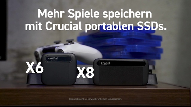 Crucial X6 Portable SSD 4 TB, Externe SSD schwarz, USB-C 3.2 Gen 2 (10 Gbit/s)