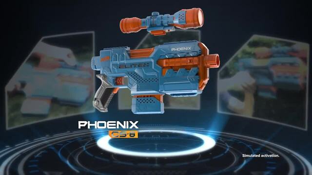 Hasbro Elite 2.0 Phoenix CS-6, NERF Gun Bleu-gris/Orange