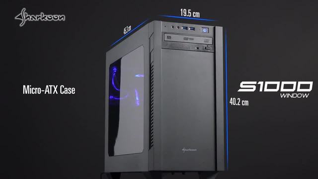 Sharkoon S1000, Boîtier PC Noir, 2x USB-A