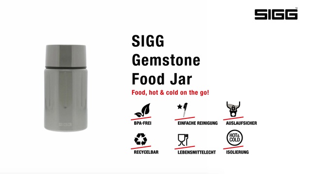 SIGG Thermobox Gemstone FJ Obsidian 0,75L, Thermobehälter schwarz, Ø 98mm