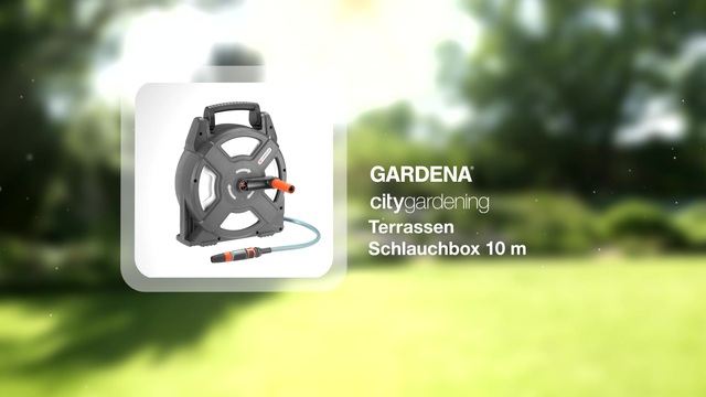 GARDENA city gardening Terrassen-Schlauchbox, Schlauchtrommel grau, 10 Meter