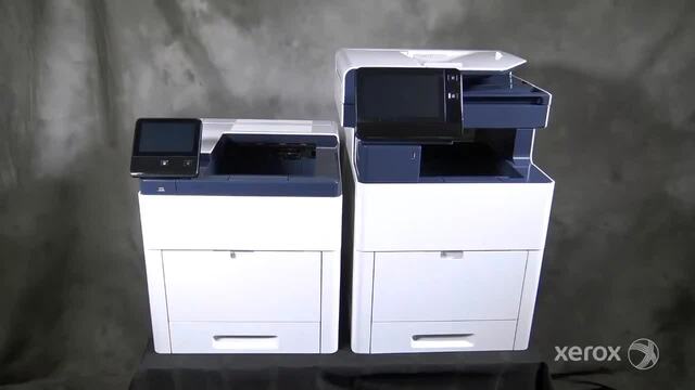 Xerox VersaLink C605X, Multifunktionsdrucker grau/blau, USB/LAN/NFC, Scan, Kopie, Fax