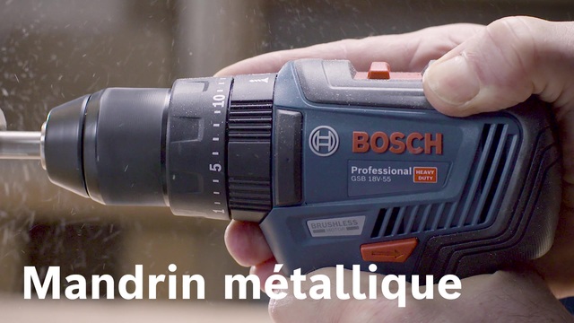 Bosch GSB 18V-55 PROFESSIONAL 1800 tr/min Sans clé 1,1 kg Noir, Bleu, Rouge, Perceuse à percussion Bleu/Noir, Perceuse à poignée pistolet, Sans clé, Sans brosse, 1,3 cm, 1800 tr/min, 3,5 cm