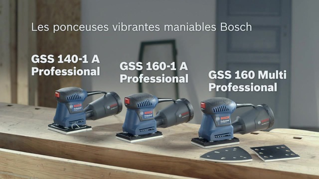 Bosch GSS 140-1 A Professional Ponceuse orbitale 24000 tr/min Noir, Bleu 180 W, Ponceuse vibrante Bleu/Noir, Ponceuse orbitale, Velcro, Noir, Bleu, 12000 tr/min, 24000 tr/min, 1,6 mm