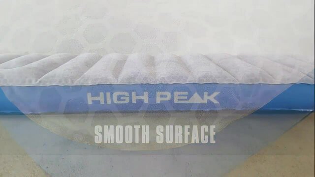 High Peak Air bed Cross Beam Double, Lit gonflable Gris clair/Bleu, Double matelas, Rectangle, Intérieure et extérieure, Pompe à air intégrée