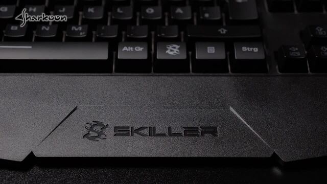 Sharkoon SKILLER SGK4, clavier gaming Noir, Layout États-Unis, Rubberdome, LED RGB