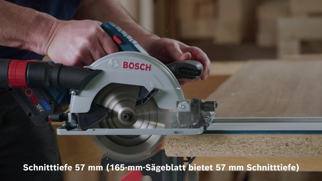 Bosch Akku-Handkreissäge GKS 18V-57 G Professional, 18Volt blau/schwarz, 2x Li-Ionen Akku 4,0Ah, in L-BOXX