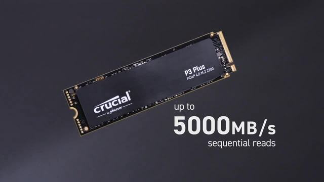 Crucial P3 Plus 1 TB SSD CT1000P3PSSD8, PCIe 4.0 x4, NVMe, M.2 2280