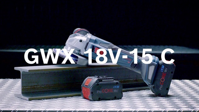 Bosch GWX 18V-15 meuleuse d'angle 12,5 cm 9800 tr/min 1500 W 2,3 kg Bleu/Noir, 9800 tr/min, 12,5 cm, Batterie, 5,5 Ah, 2,3 kg, Moteur sans balai
