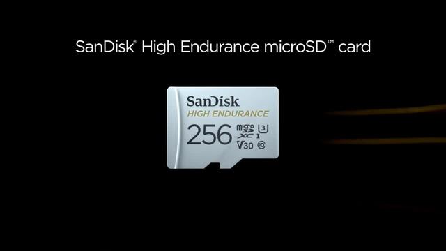 SanDisk High Endurance 256 Go MicroSDXC UHS-I Classe 10, Carte mémoire Blanc, 256 Go, MicroSDXC, Classe 10, UHS-I, 100 Mo/s, 40 Mo/s