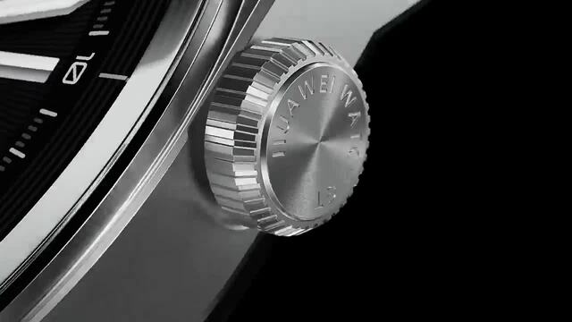 Huawei Watch GT 3 Pro Titanium, Smartwatch titan, 46mm; Armband: graues Lederarmband