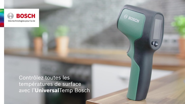 Bosch Universal Temp Noir, Vert °C -30 - 500 °C Écran integré, Thermomètre Vert/Noir, 54 mm, 101 mm, 171 mm, 220 g, Noir, Vert, °C