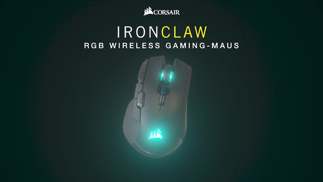 Corsair Ironclaw RGB Wireless, Gaming-Maus schwarz