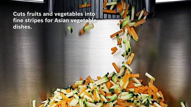 Bosch Asia-Gemüsescheibe MUZ45AG1, Messer edelstahl, für Küchenmaschine mit Durchlaufschnitzler