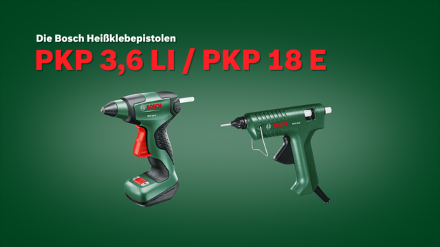 Bosch Akku-Heißklebepistole PKP 3,6 LI grün/schwarz, Li-Ionen-Akku 1,5 Ah