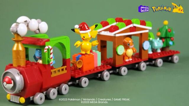Mattel MEGA Pokémon Holiday Train, Konstruktionsspielzeug 