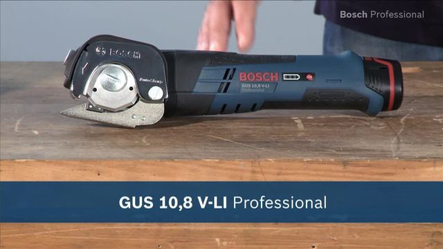 Bosch Universele accuschaar GUS 12V-300 Professional elektrische schaar Blauw/zwart, L-BOXX, oplader en 2 accu's inbegrepen