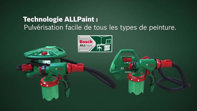 Bosch PFS 3000-2 1 L, Pistolet de pulvérisation Vert/Noir, Peinture, 1 L, 0,3 l/min, 2,5 m/s², 1,5 m/s², 2 m