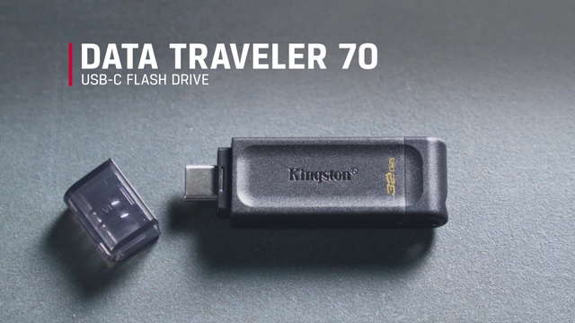 Kingston DataTraveler 70 128 Go, Clé USB Noir, DT70/128 Go, USB-C 3.2 Gen 1