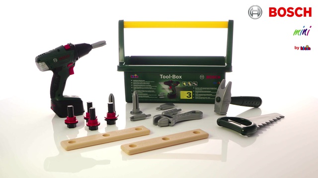 Theo Klein Bosch Tool Box mit Akkuschrauber, Kinderwerkzeug 