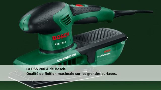 Bosch PSS 200 A Ponceuse orbitale 24000 OPM Noir, Vert 200 W, Ponceuse vibrante Vert/Noir, Ponceuse orbitale, Velcro, Noir, Vert, 24000 OPM, 2 mm, 1 mm