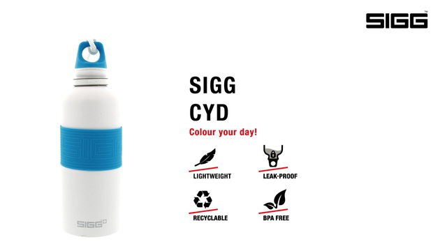 SIGG CYD Pure White Touch Berry 0,6 L, Gourde Blanc/Violet