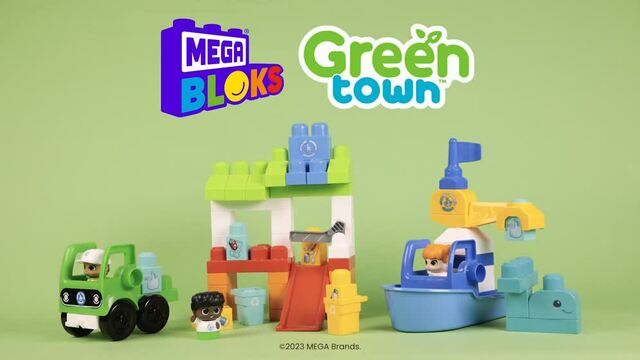 Mattel MEGA BLOKS Green Town Ozean-Reinigungsteam, Konstruktionsspielzeug 