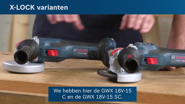 Bosch GWS 18V-15 SC 2x 8Ah GCY    L-BOXX haakse slijper Blauw/zwart