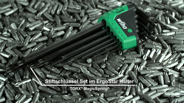 Wiha TORX Stiftschlüssel-Set im ErgoStar Halter, Schraubendreher schwarz/grün, 13-teilig