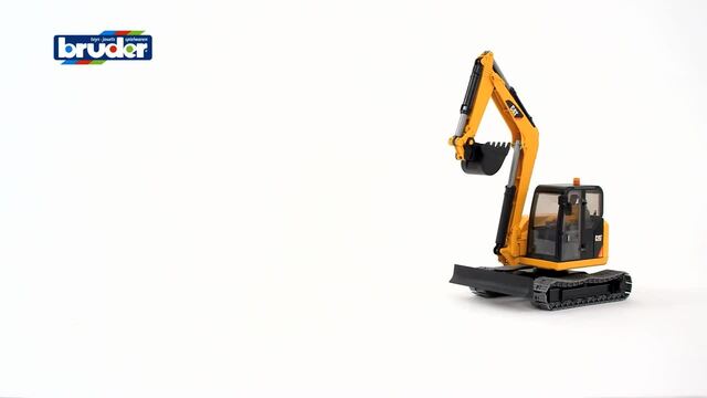 bruder CAT Minibagger, Modellfahrzeug gelb/schwarz, mit Bauarbeiter