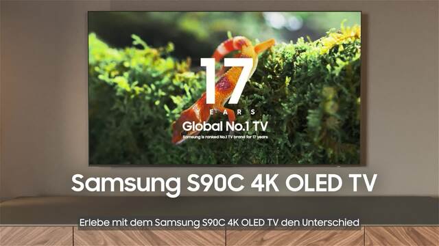 SAMSUNG GQ-77S90C, OLED-Fernseher 195 cm (77 Zoll), schwarz/titan, UltraHD/4K, HDMI 2.1, AMD Free-Sync, 100Hz Panel