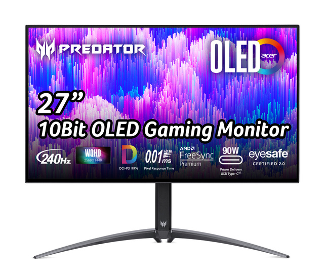 Acer Predator X27U, Gaming-Monitor 69 cm (27 Zoll), schwarz, QHD, HDR, AMD Free-Sync, 240Hz Panel