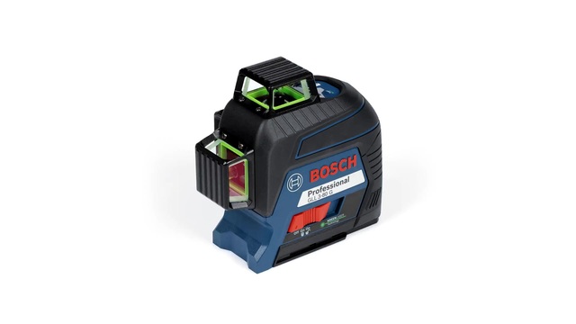 Bosch Linienlaser GLL 3-80 G Professional, Kreuzlinienlaser blau/schwarz, Koffer, grüne Laserlinien