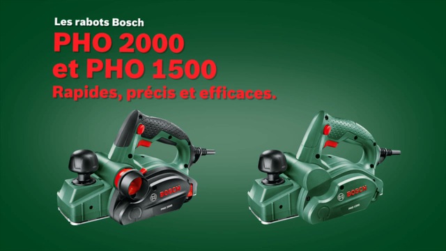 Bosch PHO 1500 Rabots électriques, Rabot électrique Vert/Noir, Noir, Vert, Rouge, 19500 tr/min, 1,5 mm, 8,2 cm, 8 mm, 4,5 m/s²