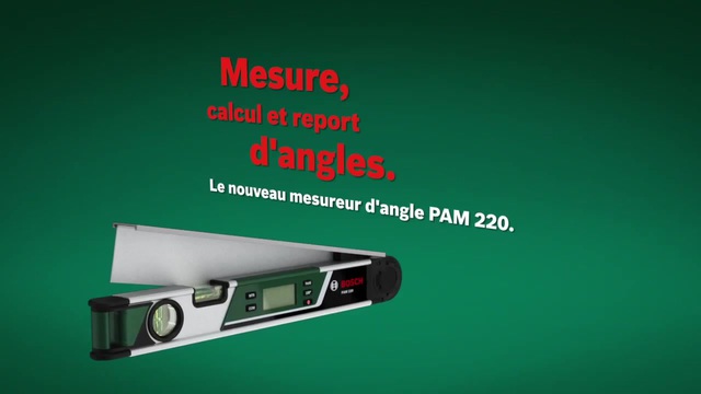 Bosch PAM 220 niveau 0,4 m Vert, Rapporteur Vert, 0,4 m, Vert, ±0.2° 1.5 mm/m, 1,5 mm, LCD, LR6 (AA)