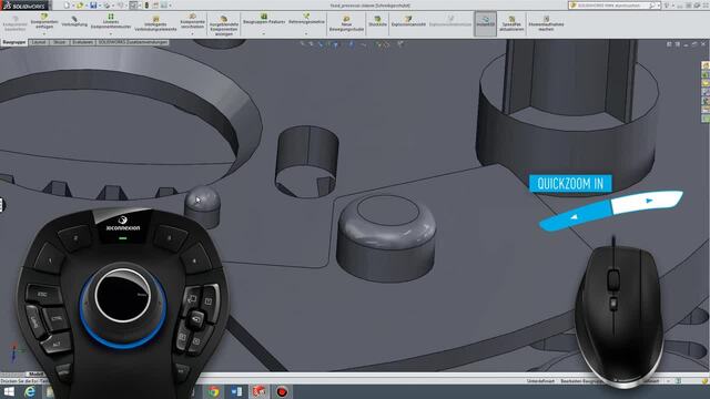 3DConnexion CadMouse Compact, Maus schwarz/silber