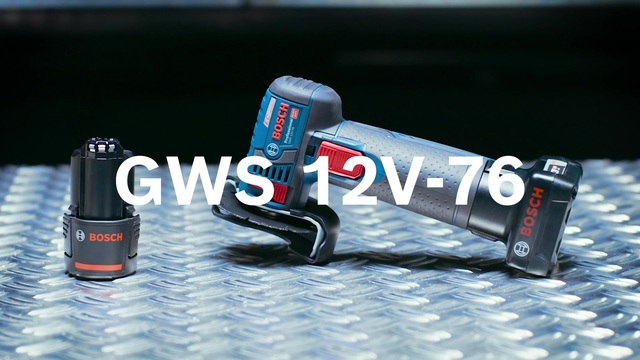 Bosch Akku-Winkelschleifer GWS 12V-76 Professional, 12Volt blau/schwarz, 2x Li-Ionen Akku 2,0Ah