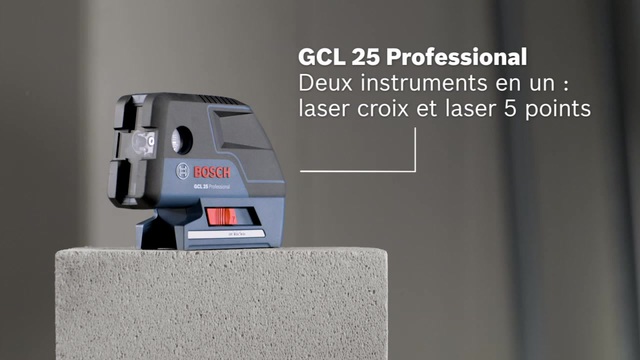 Bosch GCL 25 Professional Niveau à point 635 nm (< 1 mW), Laser Cross Ligne Bleu/Noir, 4°, 635 nm (< 1 mW), Niveau à point, Noir, Bleu, 1/4,5/8", 60 h