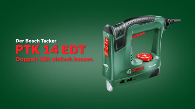 Bosch Elektrotacker PTK 14 EDT grün, inkl. 1.000 Klammern (Typ 53, Länge 10mm), Retail